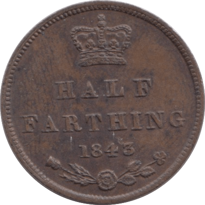 1843 HALF FARTHING ( EF ) - Half Farthing - Cambridgeshire Coins