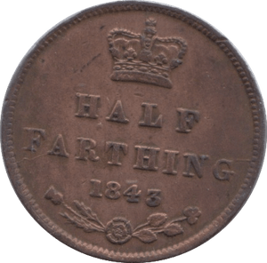 1843 HALF FARTHING ( GVF ) 4 - Half Farthing - Cambridgeshire Coins