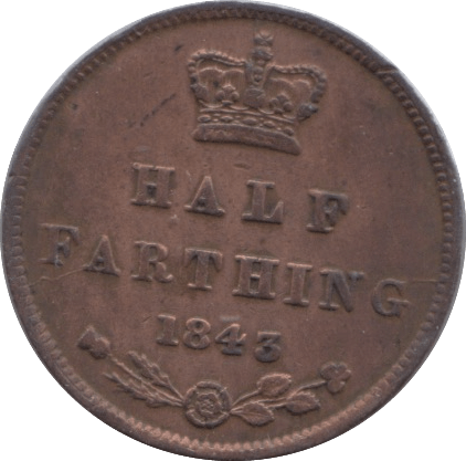 1843 HALF FARTHING ( GVF ) 4 - Half Farthing - Cambridgeshire Coins