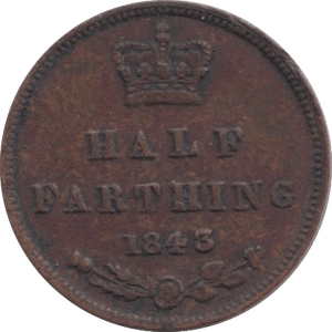 1843 HALF FARTHING ( VF ) - Half Farthing - Cambridgeshire Coins