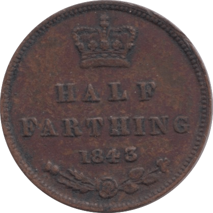 1843 HALF FARTHING ( VF ) - Half Farthing - Cambridgeshire Coins