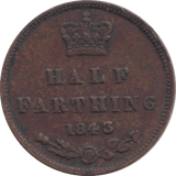 1843 HALF FARTHING ( VF ) - Half Farthing - Cambridgeshire Coins