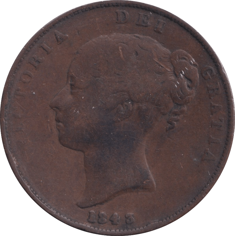 1843 PENNY ( FINE ) - PENNY - Cambridgeshire Coins