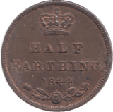 1844 HALF FARTHING ( AUNC ) - Half Farthing - Cambridgeshire Coins