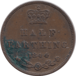 1844 HALF FARTHING ( EF ) - Half Farthing - Cambridgeshire Coins