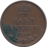 1844 HALF FARTHING ( EF ) - Half Farthing - Cambridgeshire Coins