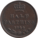 1844 HALF FARTHING ( GVF ) 1 - HALF FARTHING - Cambridgeshire Coins