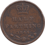 1844 HALF FARTHING ( VF ) 2 - Half Farthing - Cambridgeshire Coins