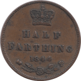 1844 HALF FARTHING ( VF ) - Half Farthing - Cambridgeshire Coins