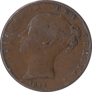 1845 FARTHING ( FINE ) - Farthing - Cambridgeshire Coins