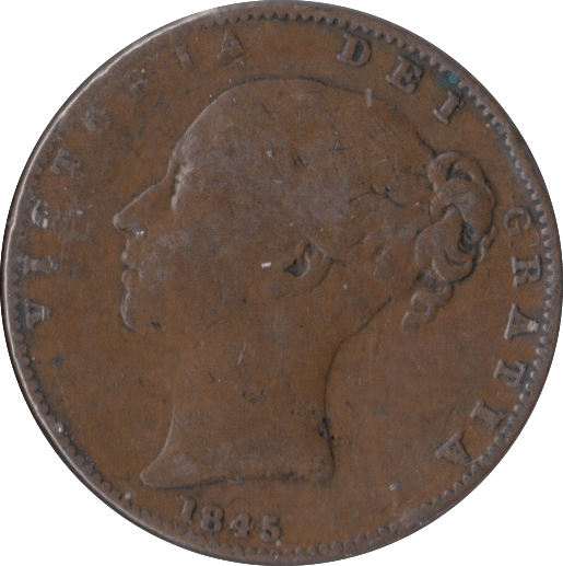 1845 FARTHING ( FINE ) - Farthing - Cambridgeshire Coins