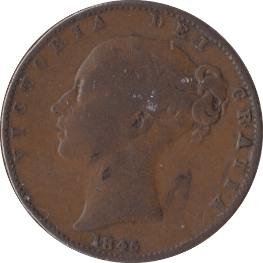 1845 FARTHING ( FINE ) - Farthing - Cambridgeshire Coins