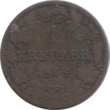 1848 ONE KREUZER AUSTRIA - WORLD COINS - Cambridgeshire Coins