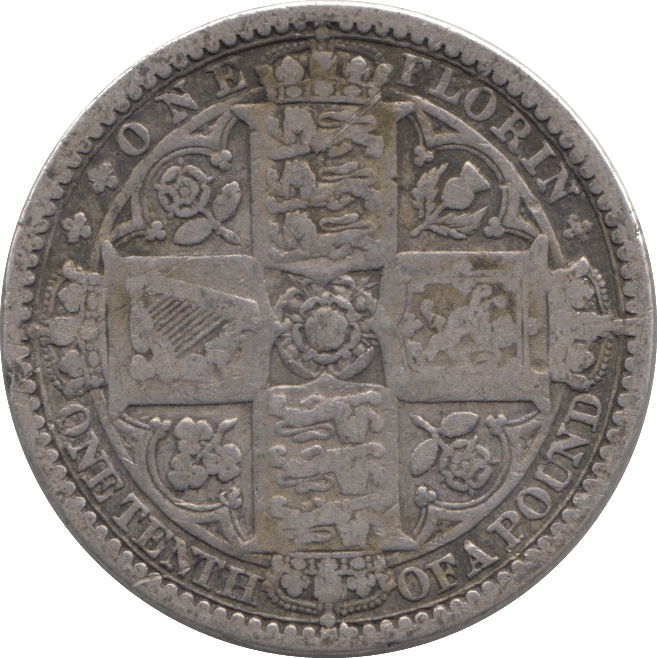 1849 FLORIN ( FINE ) - FLORIN - Cambridgeshire Coins