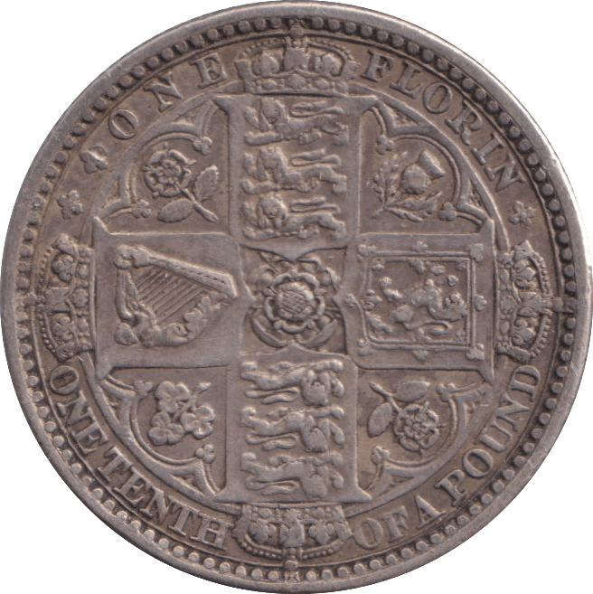 1849 FLORIN ( GVF ) - FLORIN - Cambridgeshire Coins