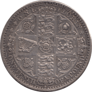 1849 GOTHIC FLORIN ( EF ) 8 - FLORIN - Cambridgeshire Coins