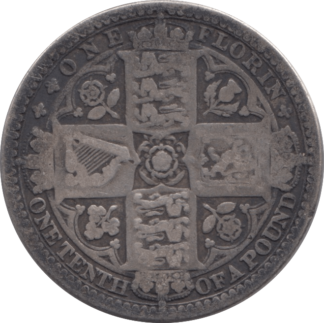 1849 GOTHIC FLORIN ( FINE ) 4 - FLORIN - Cambridgeshire Coins