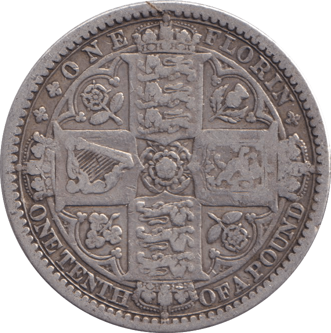 1849 ONE FLORIN ( FINE ) - FLORIN - Cambridgeshire Coins