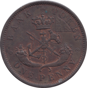 1850 BANK OF CANADA ONE PENNY TOKEN - PENNY TOKEN - Cambridgeshire Coins