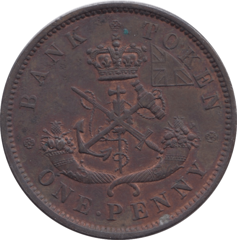 1850 BANK OF CANADA ONE PENNY TOKEN - PENNY TOKEN - Cambridgeshire Coins