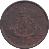 1850 BANK OF CANADA ONE PENNY TOKEN - PENNY TOKEN - Cambridgeshire Coins