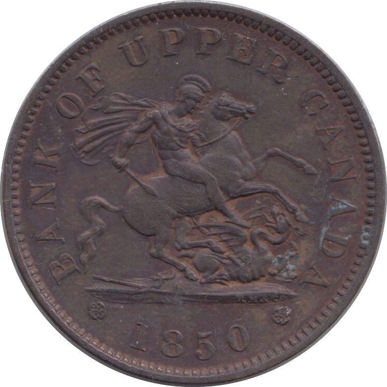 1850 BANK OF CANADA ONE PENNY TOKEN - PENNY TOKEN - Cambridgeshire Coins