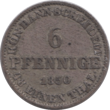 1850 SILVER 6 PFENNIG HANOVER - SILVER WORLD COINS - Cambridgeshire Coins