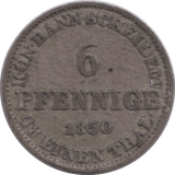 1850 SILVER 6 PFENNIG HANOVER - SILVER WORLD COINS - Cambridgeshire Coins