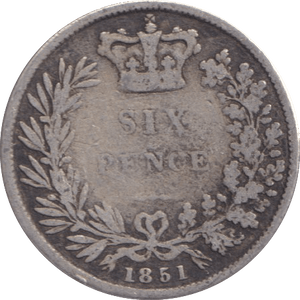 1851 SIXPENCE ( FINE ) - WORLD COINS - Cambridgeshire Coins