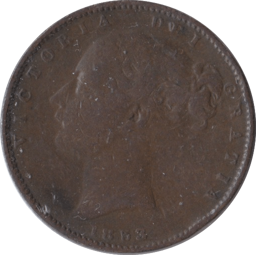 1853 FARTHING ( F ) - Farthing - Cambridgeshire Coins