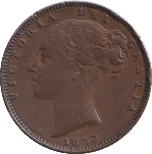 1853 FARTHING ( FINE ) - FARTHING - Cambridgeshire Coins