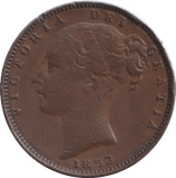 1853 FARTHING ( FINE ) - FARTHING - Cambridgeshire Coins