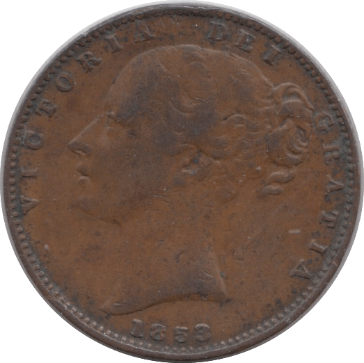 1853 FARTHING ( FINE ) - Farthing - Cambridgeshire Coins