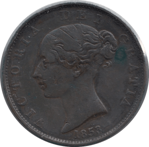 1853 HALFPENNY ( GVF ) - Halfpenny - Cambridgeshire Coins