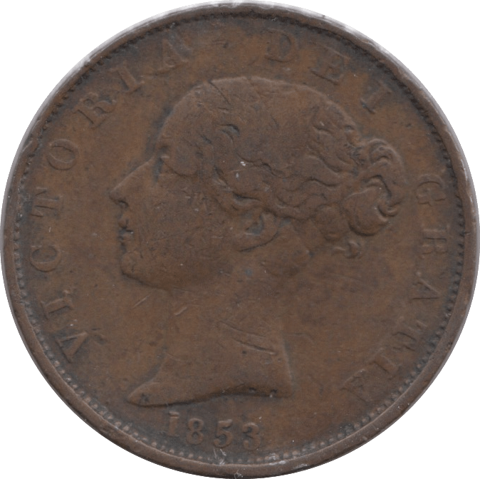 1853 HALFPENNY ( GVF ) - Halfpenny - Cambridgeshire Coins