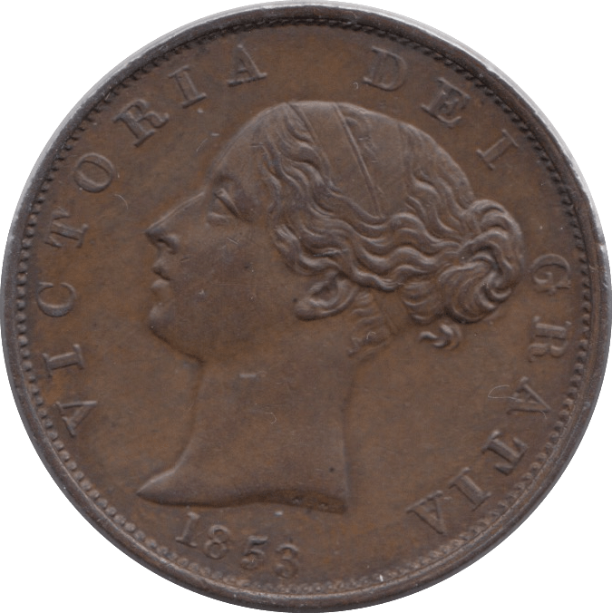 1853 HALFPENNY ( UNC ) - Halfpenny - Cambridgeshire Coins