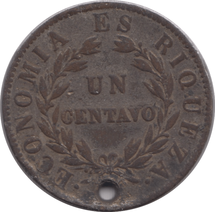 1853 ONE CENTAVOS PORTUGAL - WORLD COINS - Cambridgeshire Coins