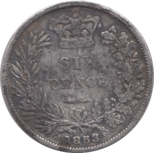 1853 SIXPENCE ( FAIR ) - SIXPENCE - Cambridgeshire Coins