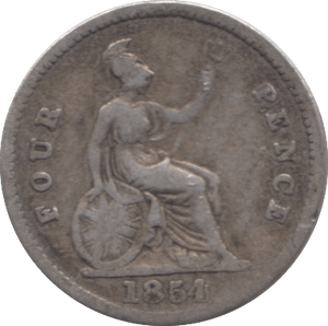 1854 FOURPENCE ( FINE ) - Fourpence - Cambridgeshire Coins