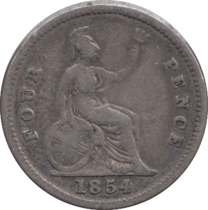 1854 FOURPENCE ( FINE ) - Fourpence - Cambridgeshire Coins