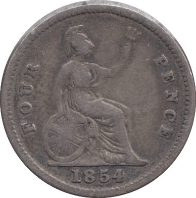 1854 FOURPENCE ( FINE ) - Fourpence - Cambridgeshire Coins