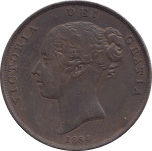 1854 PENNY BRITANNIA ( AUNC ) - PENNY - Cambridgeshire Coins