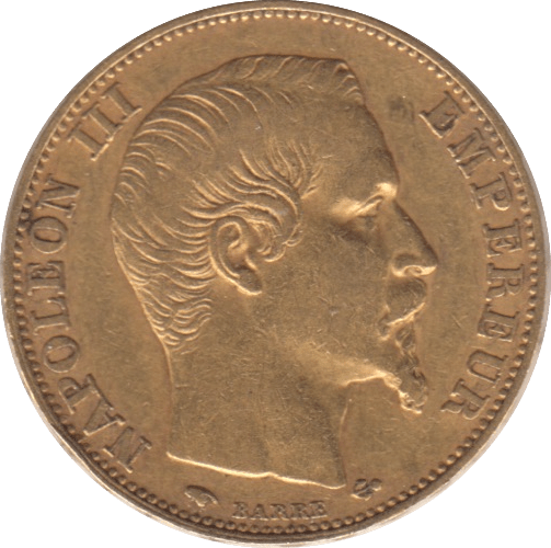 1857 GOLD 20 FRANCS FRANCE ( A ) - Gold World Coins - Cambridgeshire Coins