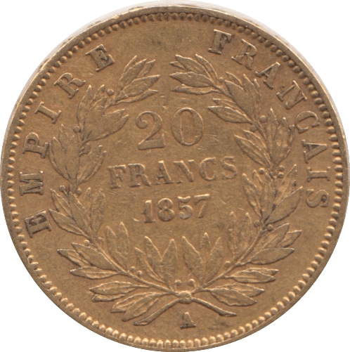 1857 GOLD 20 FRANCS FRANCE ( A ) - Gold World Coins - Cambridgeshire Coins