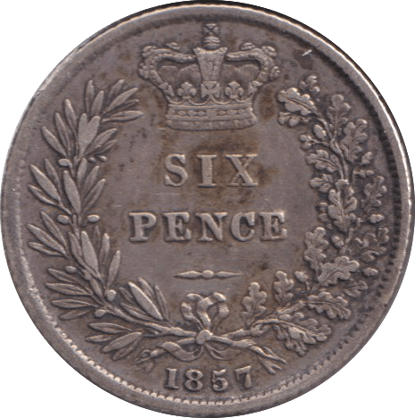 1857 SIXPENCE ( VF ) - SIXPENCE - Cambridgeshire Coins