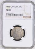 1858 20C CANADA AU 55 - NGC OTHER COINS - Cambridgeshire Coins