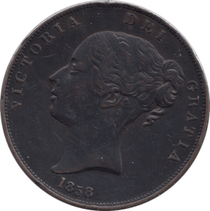 1858 PENNY BRITANNIA ( GVF ) - PENNY - Cambridgeshire Coins