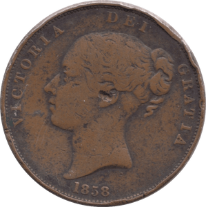 1858 PENNY ( FINE ) - PENNY - Cambridgeshire Coins