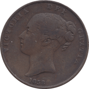 1858 PENNY ( FINE ) - PENNY - Cambridgeshire Coins