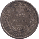 1859 SIXPENCE ( VF ) - SIXPENCE - Cambridgeshire Coins